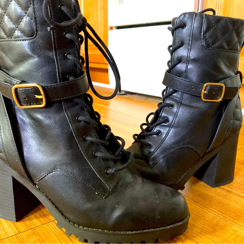 Express Black Lug Sole Boots